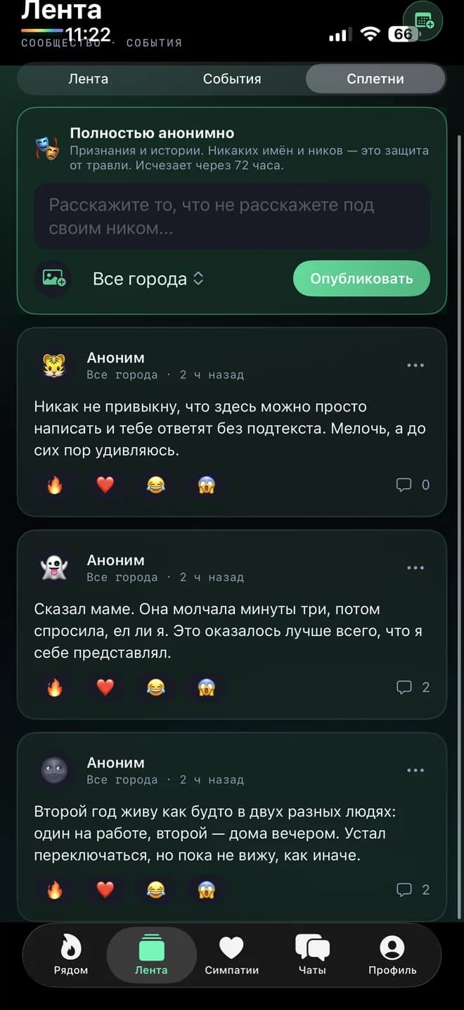 Анонимный раздел сообщества: истории без имён и ников